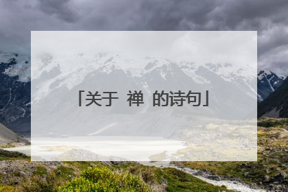 关于 禅 的诗句