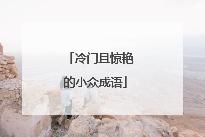 冷门且惊艳的小众成语