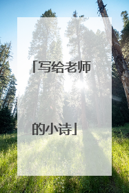 写给老师的小诗