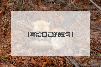 写给自己的短句