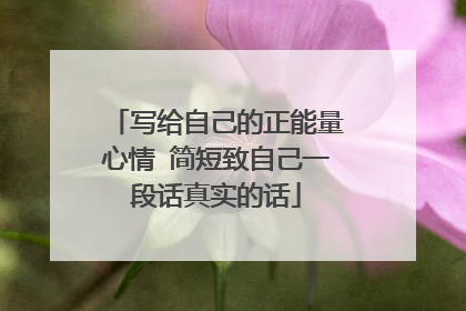 写给自己的正能量心情 简短致自己一段话真实的话