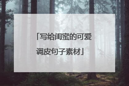 写给闺蜜的可爱调皮句子素材