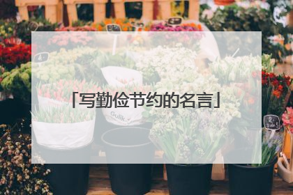写勤俭节约的名言