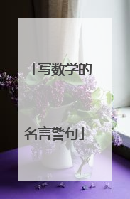 写数学的名言警句