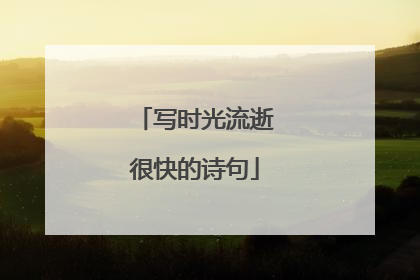 写时光流逝很快的诗句