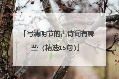 写清明节的古诗词有哪些 (精选15句)