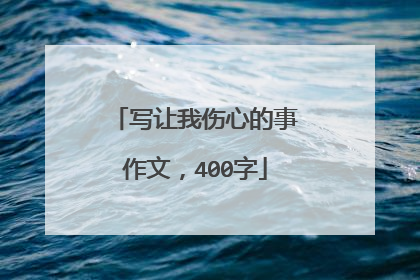 写让我伤心的事作文,400字