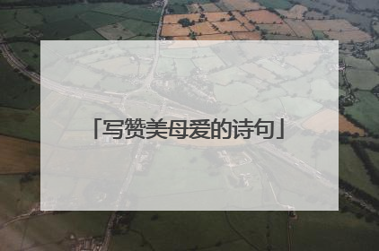 写赞美母爱的诗句