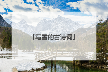 写雪的古诗词