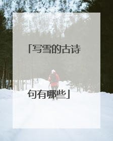 写雪的古诗句有哪些