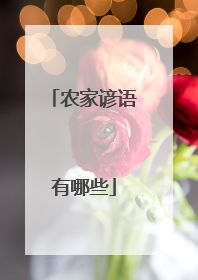 农家谚语有哪些