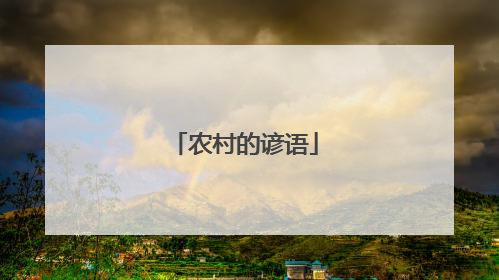 农村的谚语