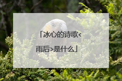 冰心的诗歌<雨后>是什么