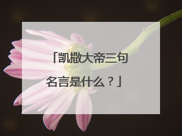 凯撒大帝三句名言是什么?