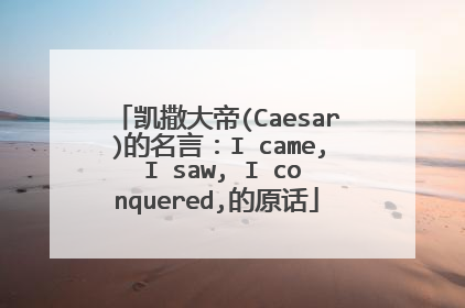 凯撒大帝(Caesar)的名言:I came, I saw, I conquered,的原话