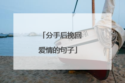 分手后挽回爱情的句子