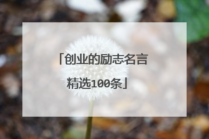 创业的励志名言精选100条