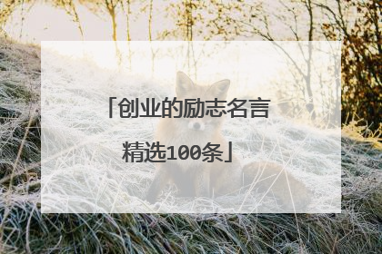 创业的励志名言精选100条