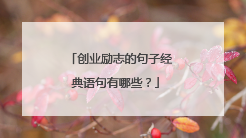 创业励志的句子经典语句有哪些?