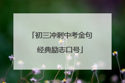 初三冲刺中考金句 经典励志口号