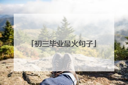 初三毕业最火句子