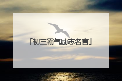 初三霸气励志名言