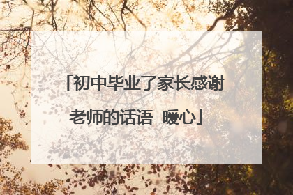 初中毕业了家长感谢老师的话语 暖心