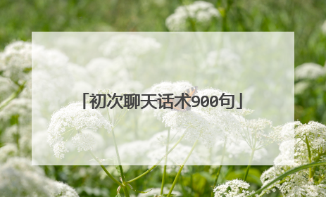 初次聊天话术900句