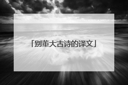 别董大古诗的译文