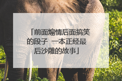 前面煽情后面搞笑的段子 一本正经最后沙雕的故事