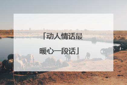 动人情话最暖心一段话