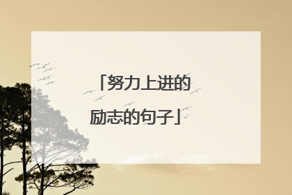 努力上进的励志的句子
