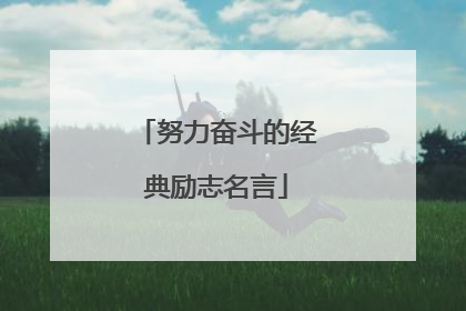 努力奋斗的经典励志名言
