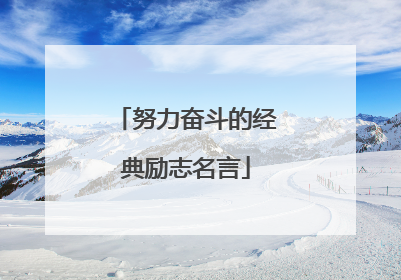 努力奋斗的经典励志名言