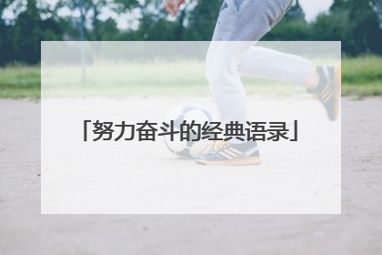 努力奋斗的经典语录