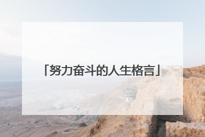 努力奋斗的人生格言