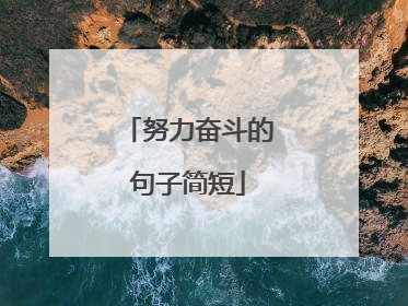 努力奋斗的句子简短