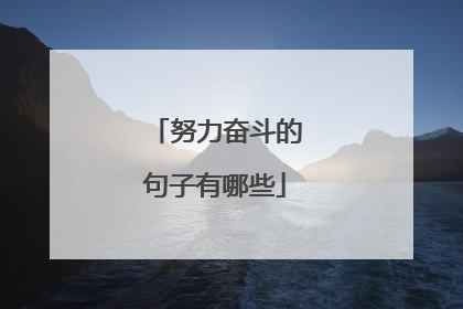 努力奋斗的句子有哪些