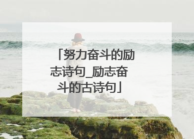 努力奋斗的励志诗句_励志奋斗的古诗句