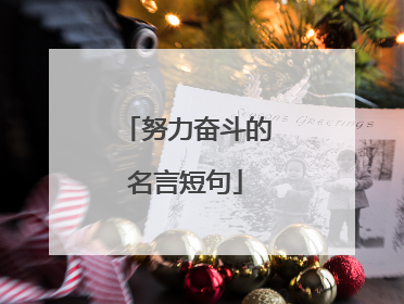 努力奋斗的名言短句
