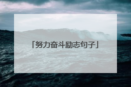 努力奋斗励志句子