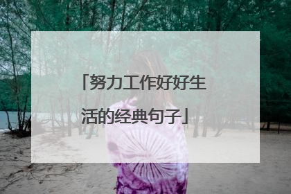 努力工作好好生活的经典句子
