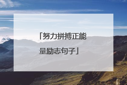 努力拼搏正能量励志句子