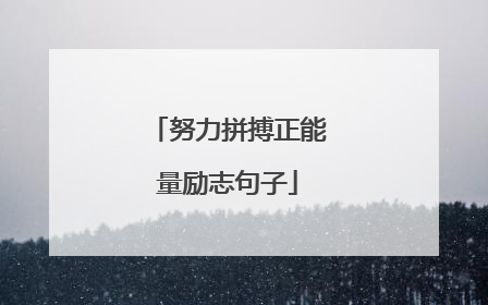 努力拼搏正能量励志句子