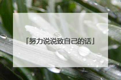 努力说说致自己的话
