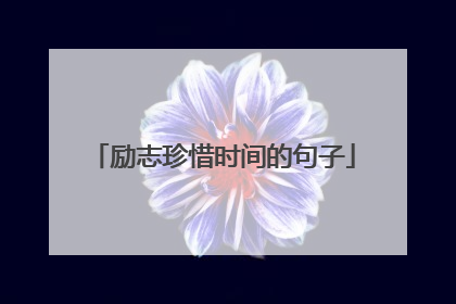励志珍惜时间的句子