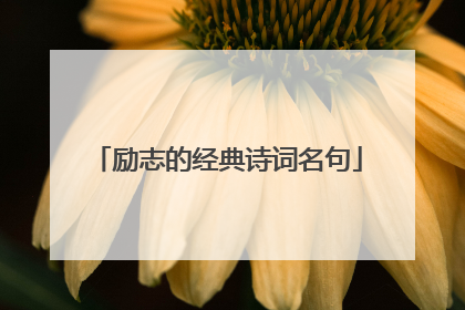 励志的经典诗词名句
