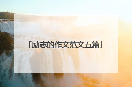 励志的作文范文五篇