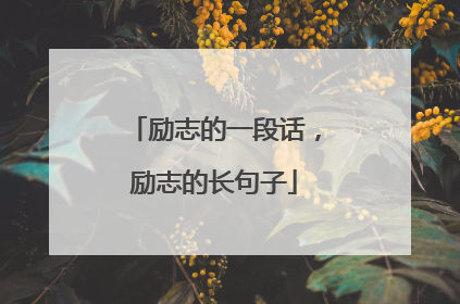 励志的一段话,励志的长句子