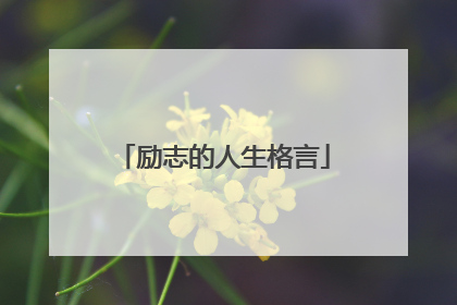 励志的人生格言